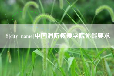 莱芜中国消防救援学院体能要求