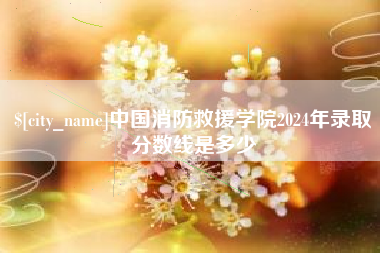 莱芜中国消防救援学院2024年录取分数线是多少