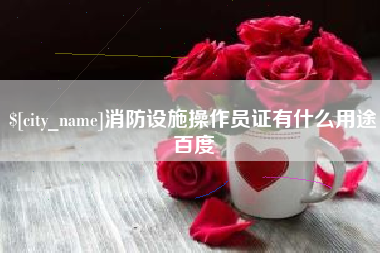 莱芜消防设施操作员证有什么用途百度