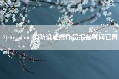 莱芜消防设施操作员报名时间官网