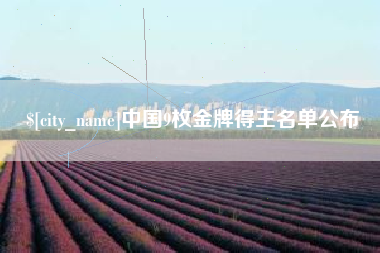 莱芜中国9枚金牌得主名单公布