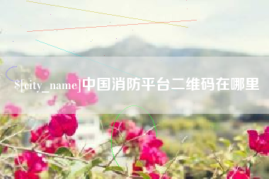 莱芜中国消防平台二维码在哪里