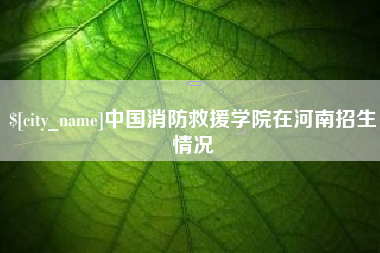 莱芜中国消防救援学院在河南招生情况