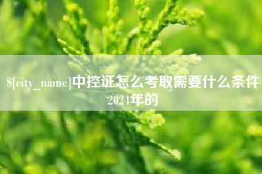 莱芜中控证怎么考取需要什么条件2024年的