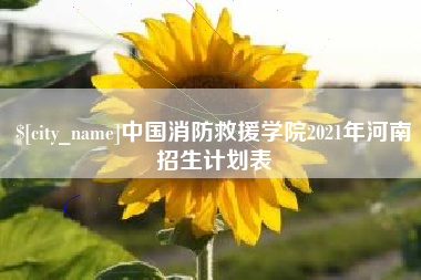 莱芜中国消防救援学院2021年河南招生计划表