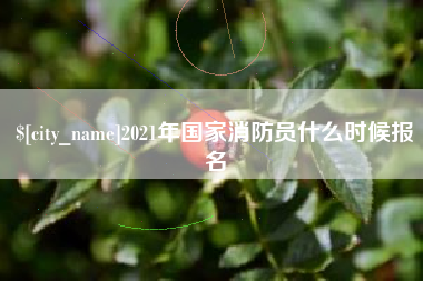 莱芜2021年国家消防员什么时候报名