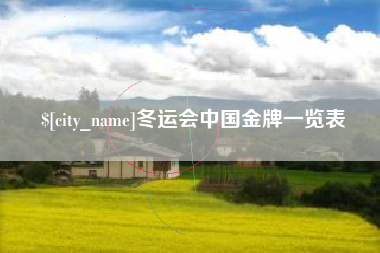 莱芜冬运会中国金牌一览表