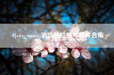 莱芜消防院校报考条件合集
